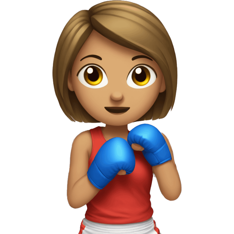 Girl doing muay thai emoji