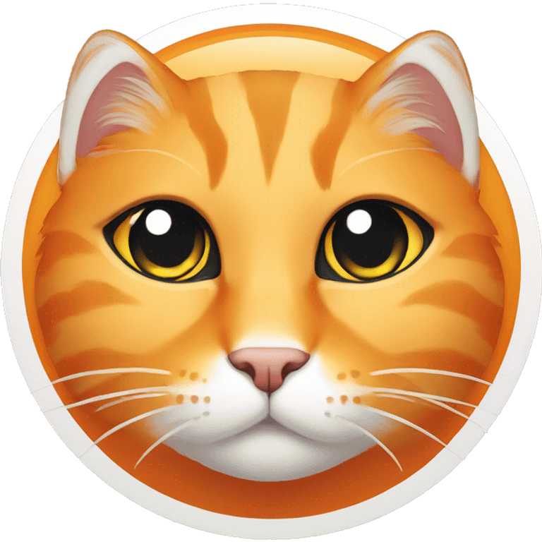 Orange cat whit a white circle around her eye emoji