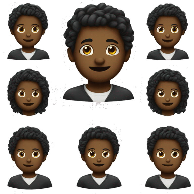 garçon noir avec des tresses emoji