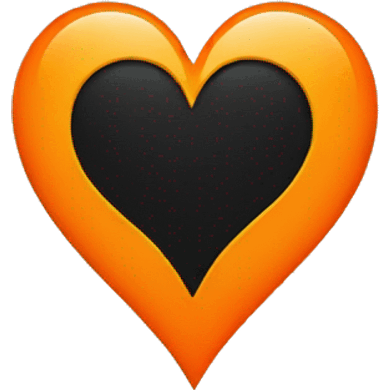 Half black and half orange heart emoji