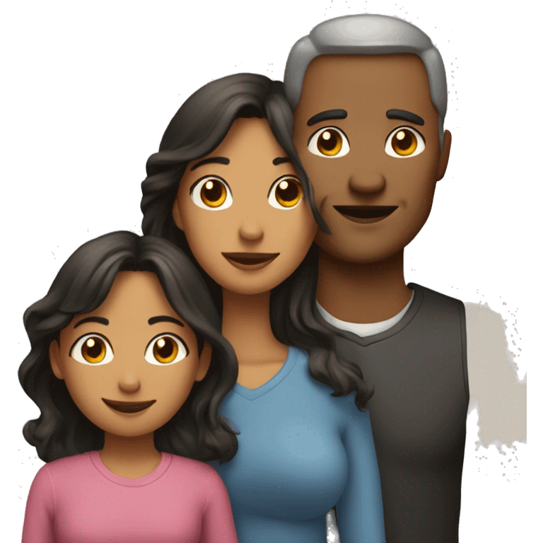 Mom daughter and dad emoji