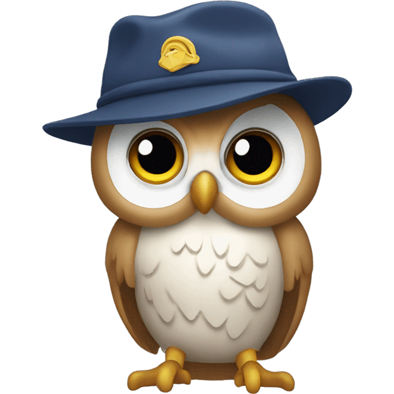 owl with a cap 🦉👒 emoji