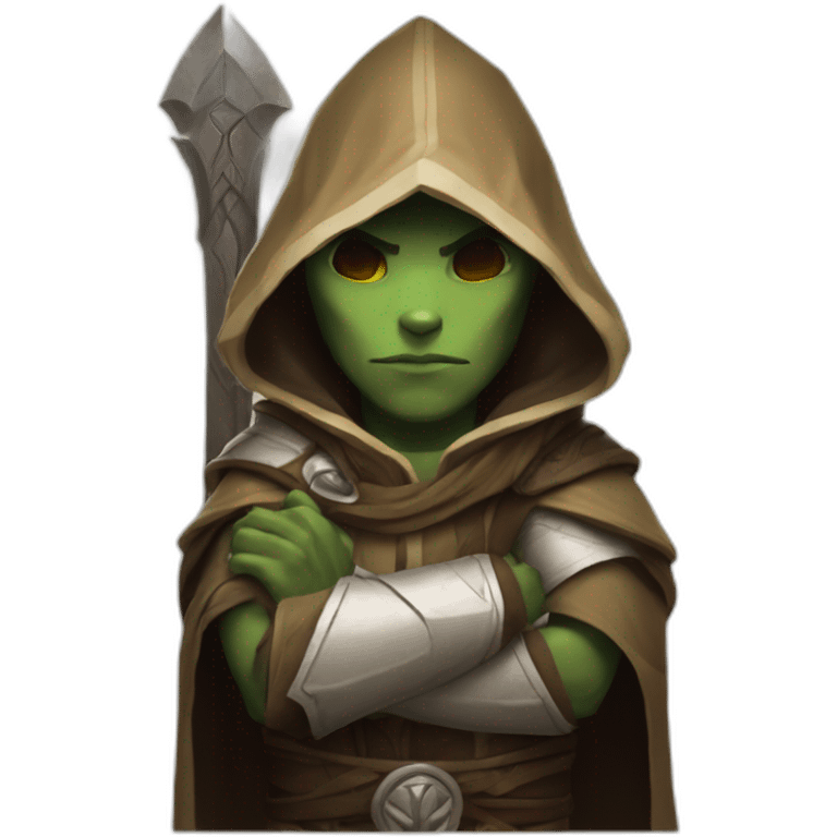 hooded jedi folding arms in world of warcraft emoji