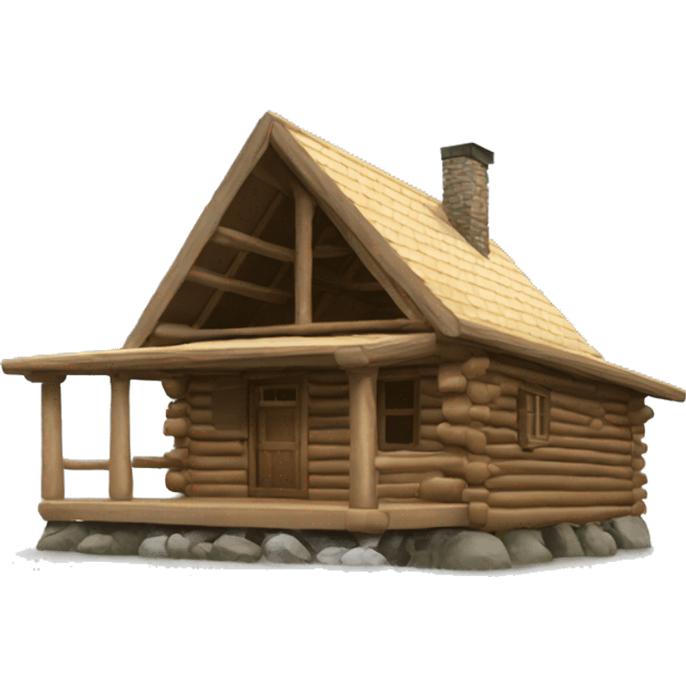 A frame log cabin emoji