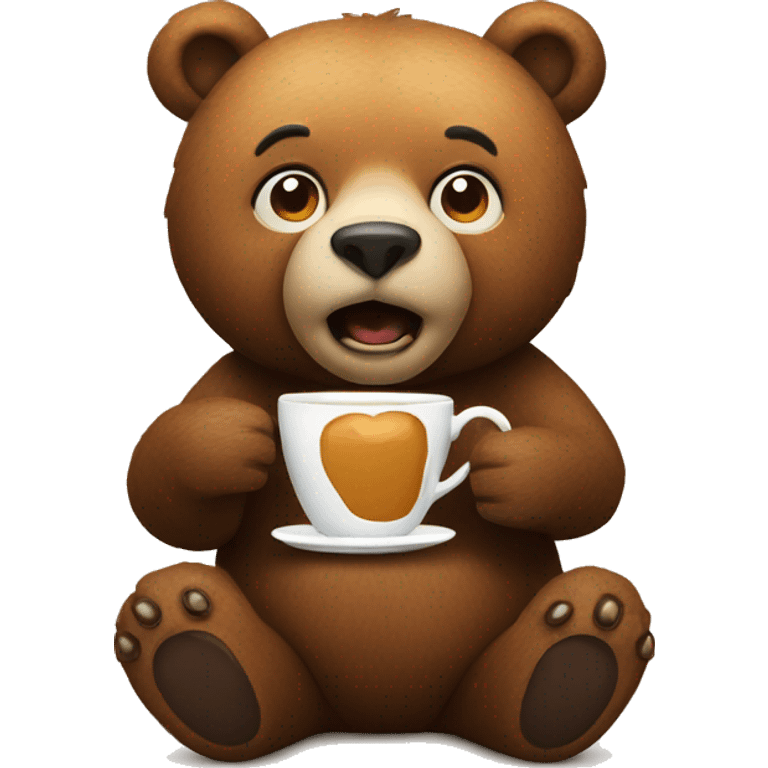 Bear drinking coffee emoji