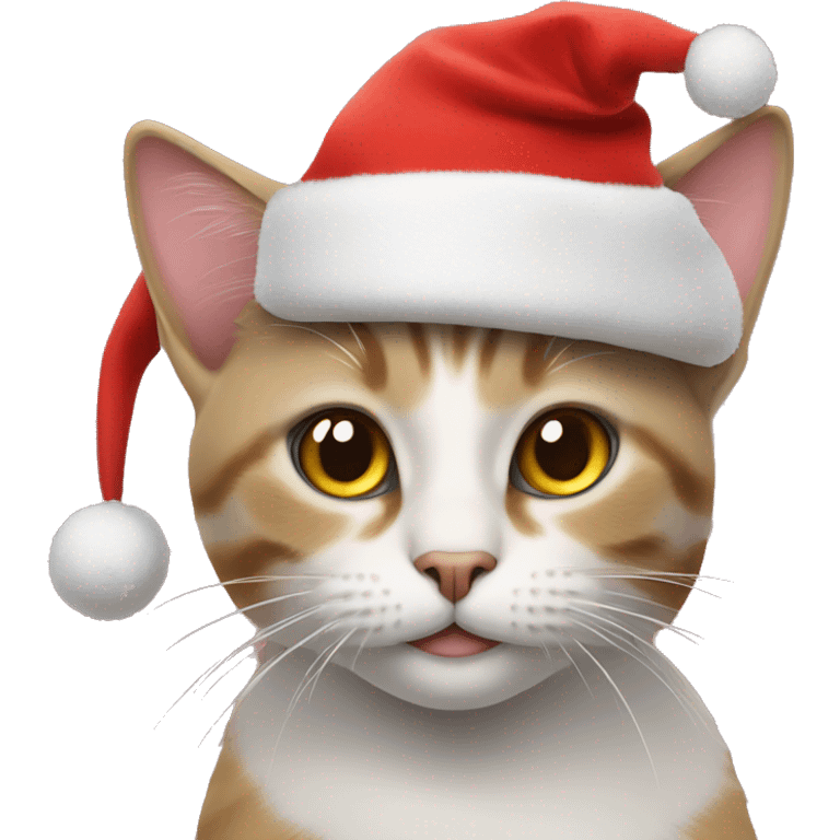 Cat with Christmas hat emoji