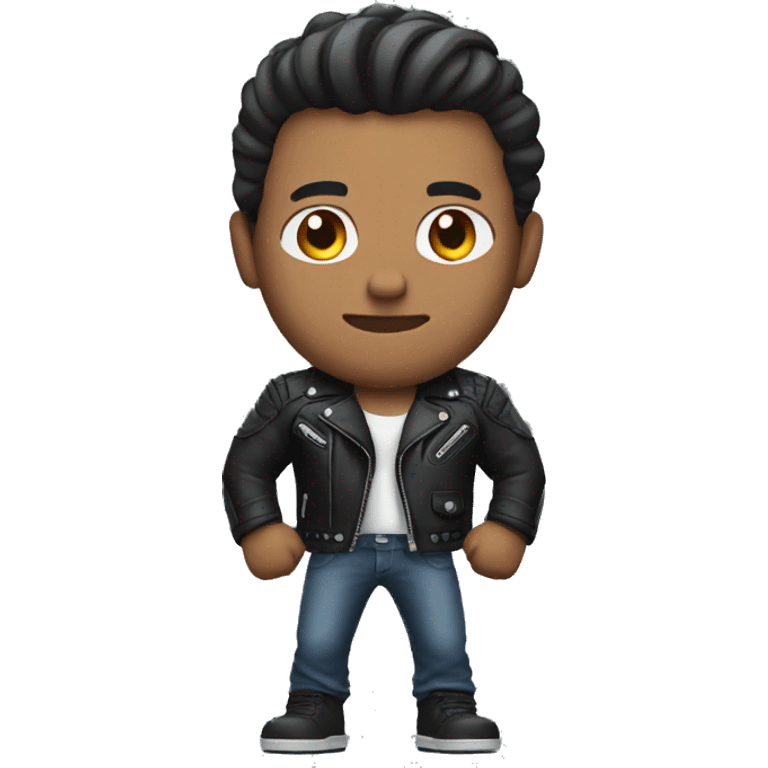 Muscular man in biker jacket  emoji