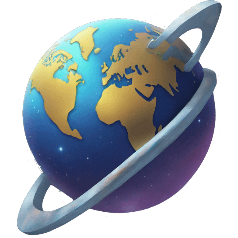 globe in space (hiroshi nagami style art)  emoji