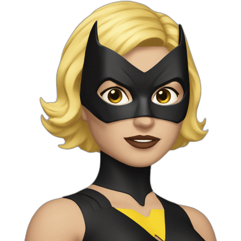 batgirl short blonde hair with mask emoji