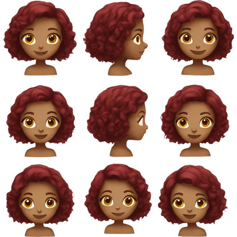 Burgundy hair girl emoji