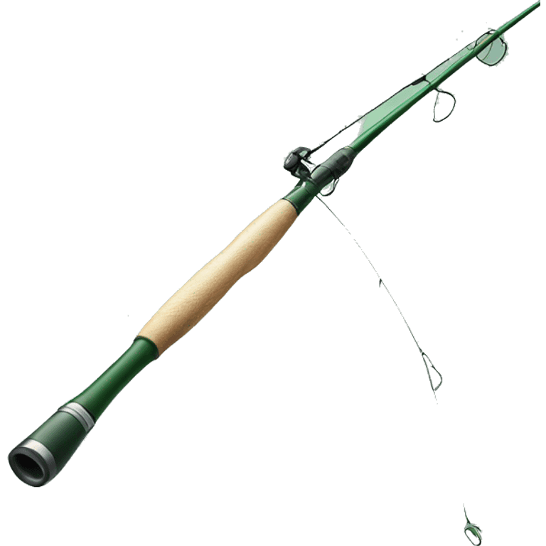 Realistic hunter green fishing pole emoji