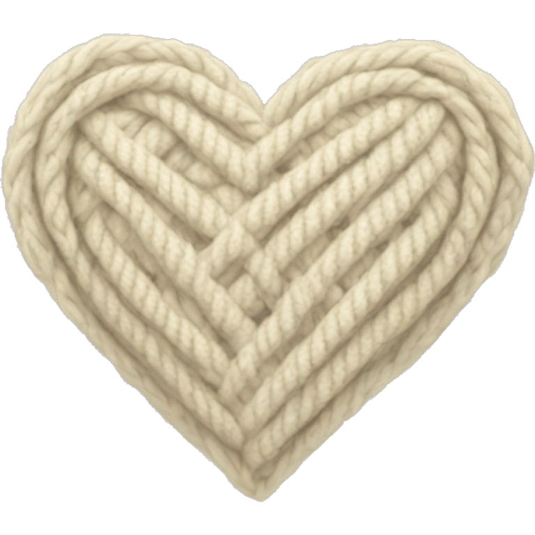 Cream Cable knit heart emoji