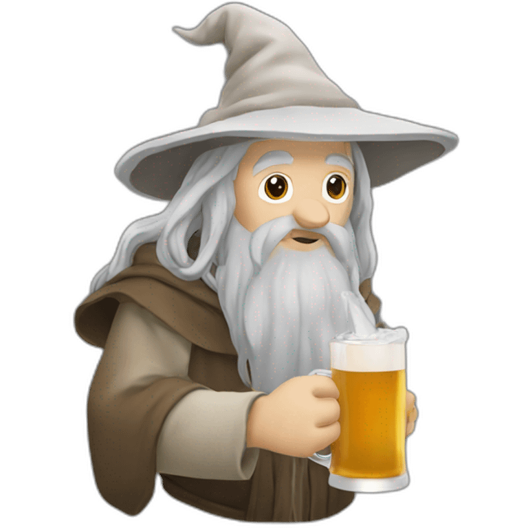 Gandalf drinking a bere emoji