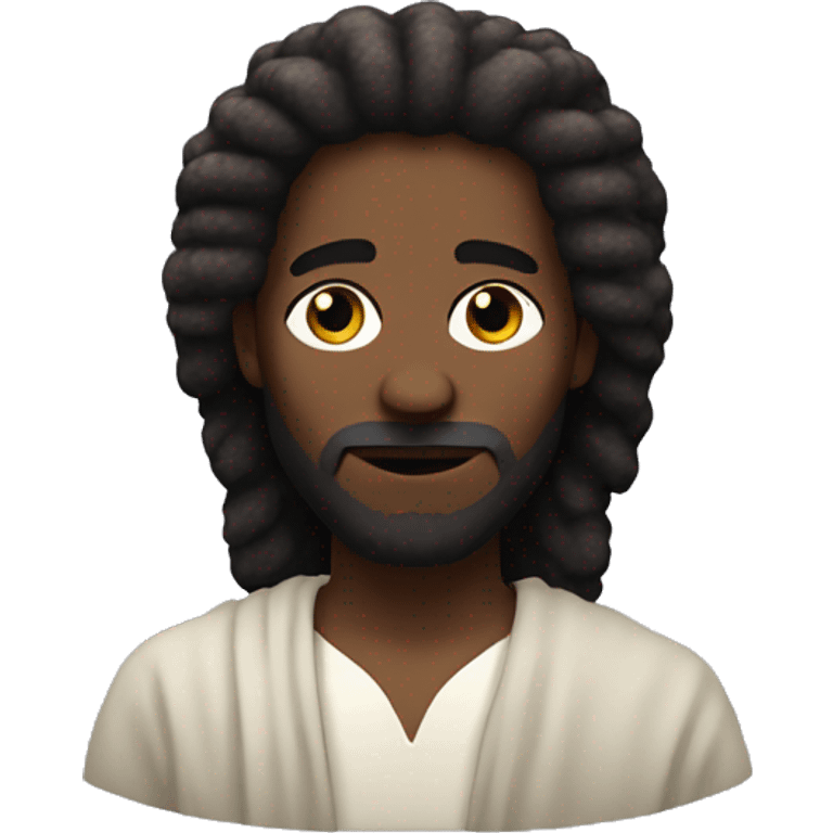 black Jesus Christ with wooly hair emoji