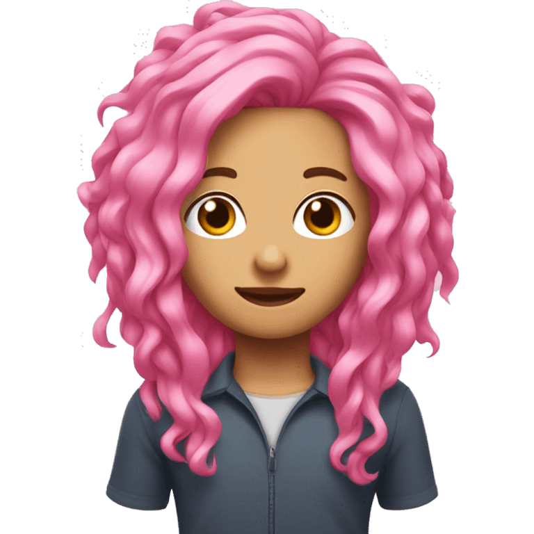 pink log hair emoji