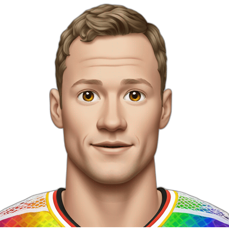 Disco Jonathan Toews wearing rainbow lace shirt emoji