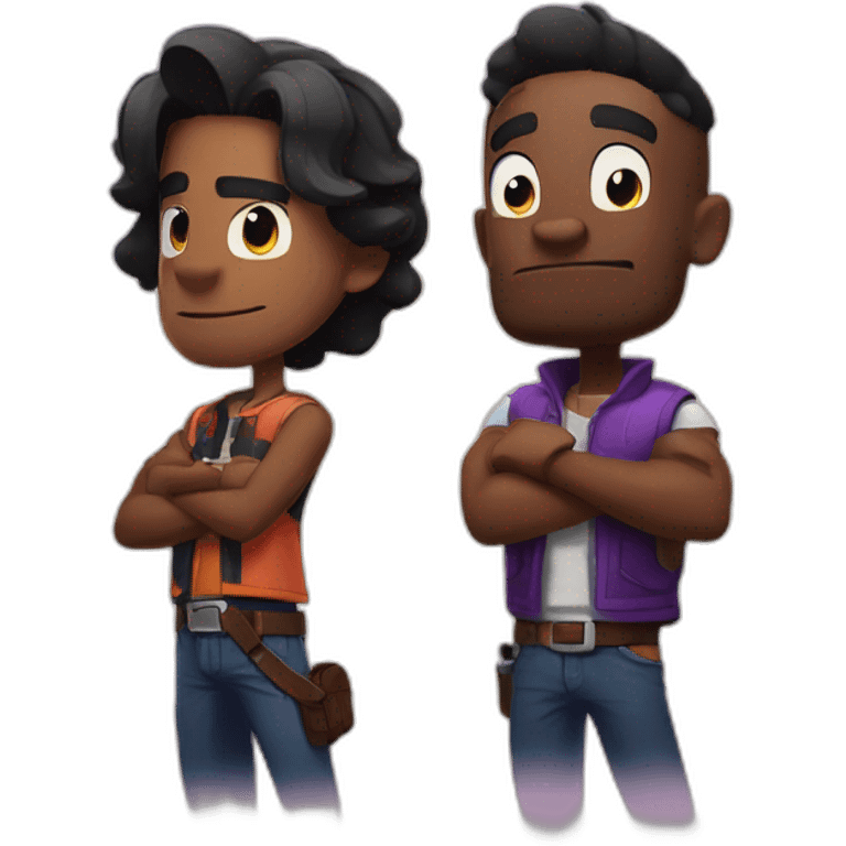 Chiter and leon from brawl stars emoji