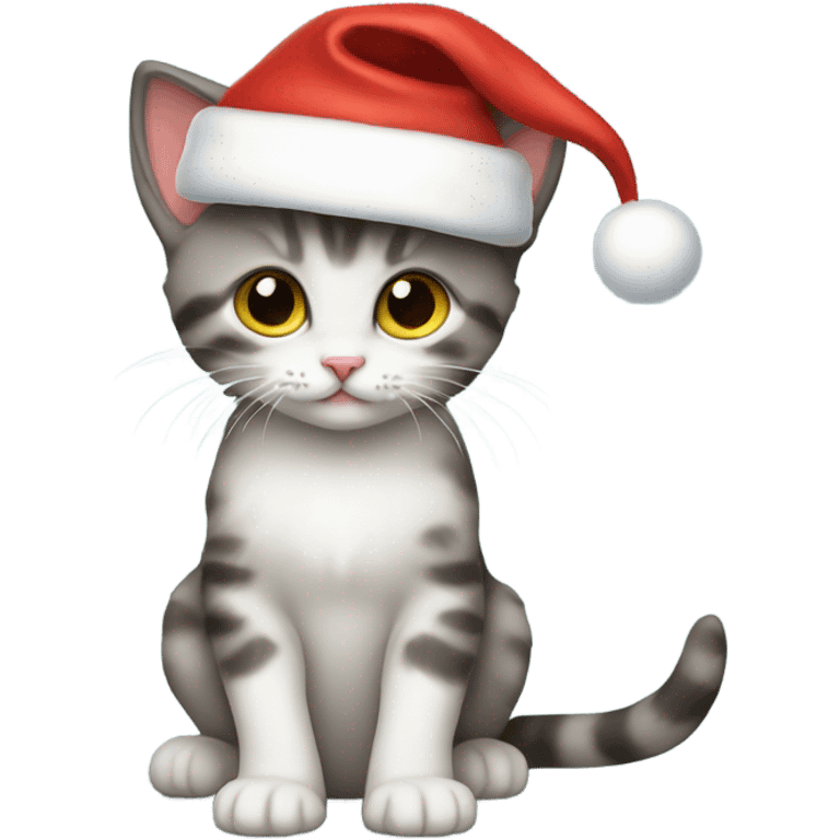 Kitten with Santa hat emoji