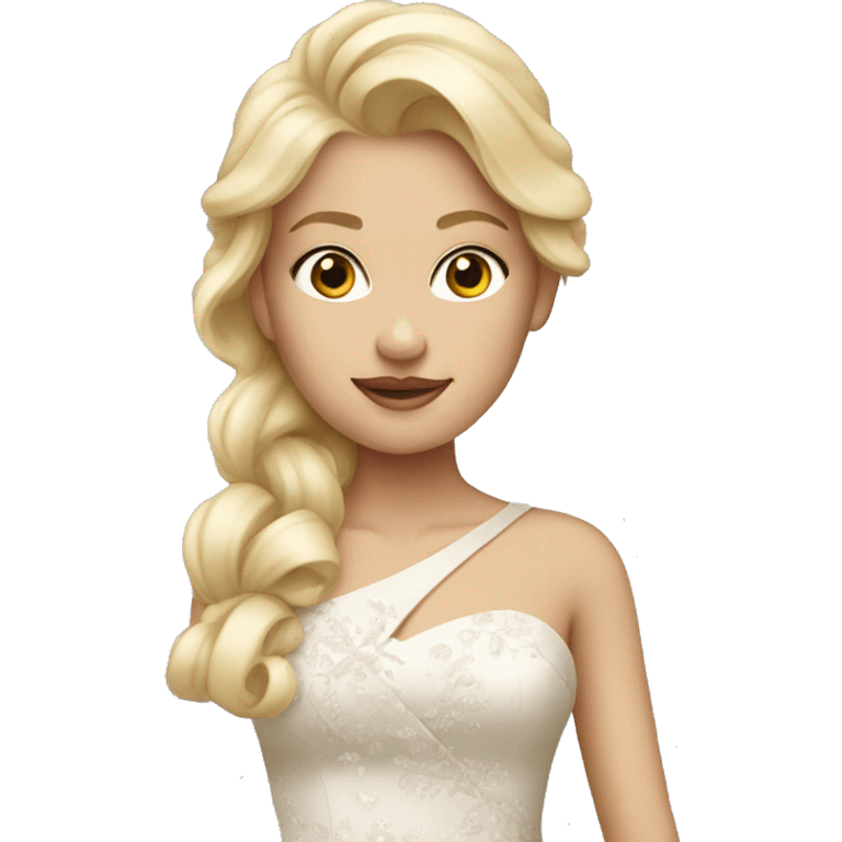 blonde girl in elegant dress emoji