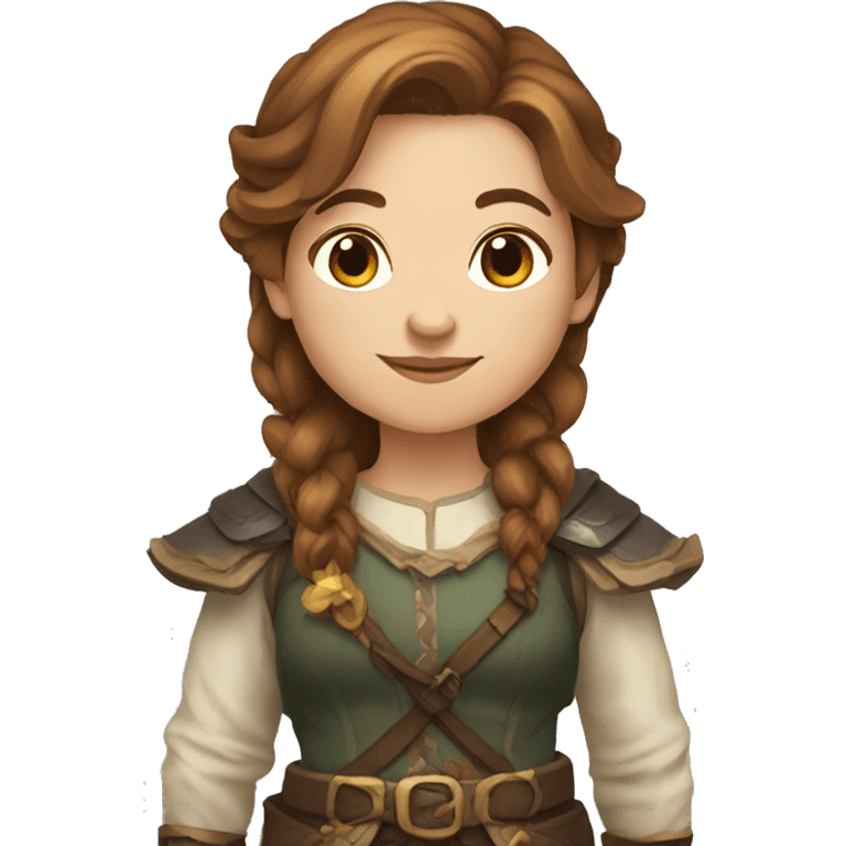 female dwarf with brown hair and light highlights emoji