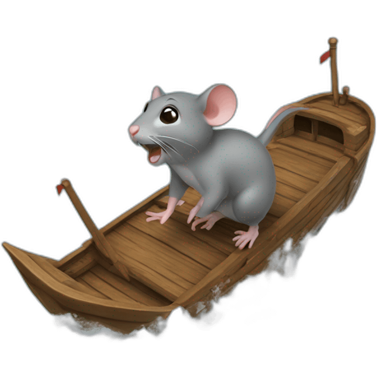 Rats jumping overboard from ship emoji