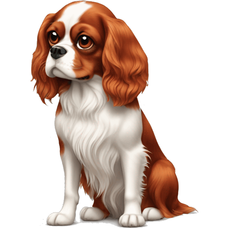 All red cavalier King Charles spaniel emoji