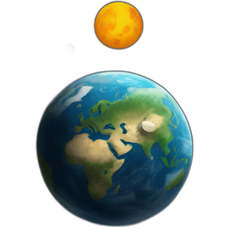 earth and moon orbit emoji