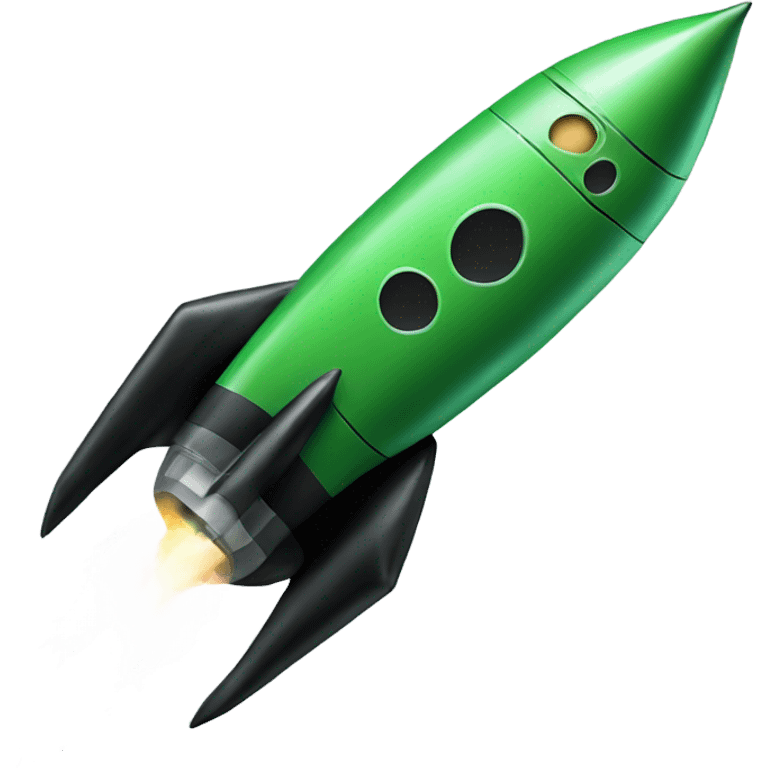 green and black rocket ship emoji