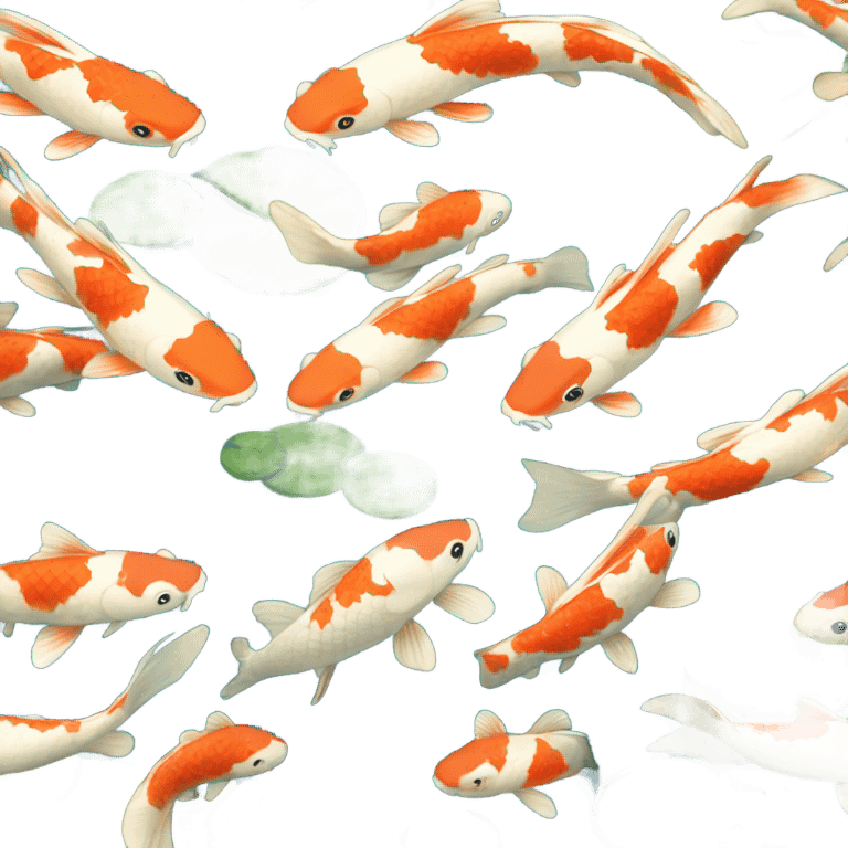 pond of carpe koi ghibli style emoji