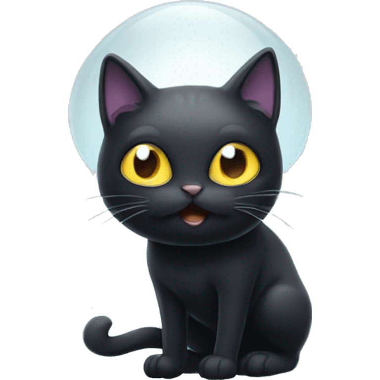 Black cat as a ghost emoji