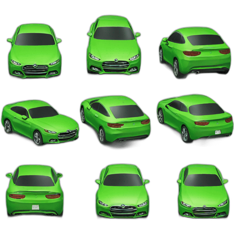 cool car green 3d emoji