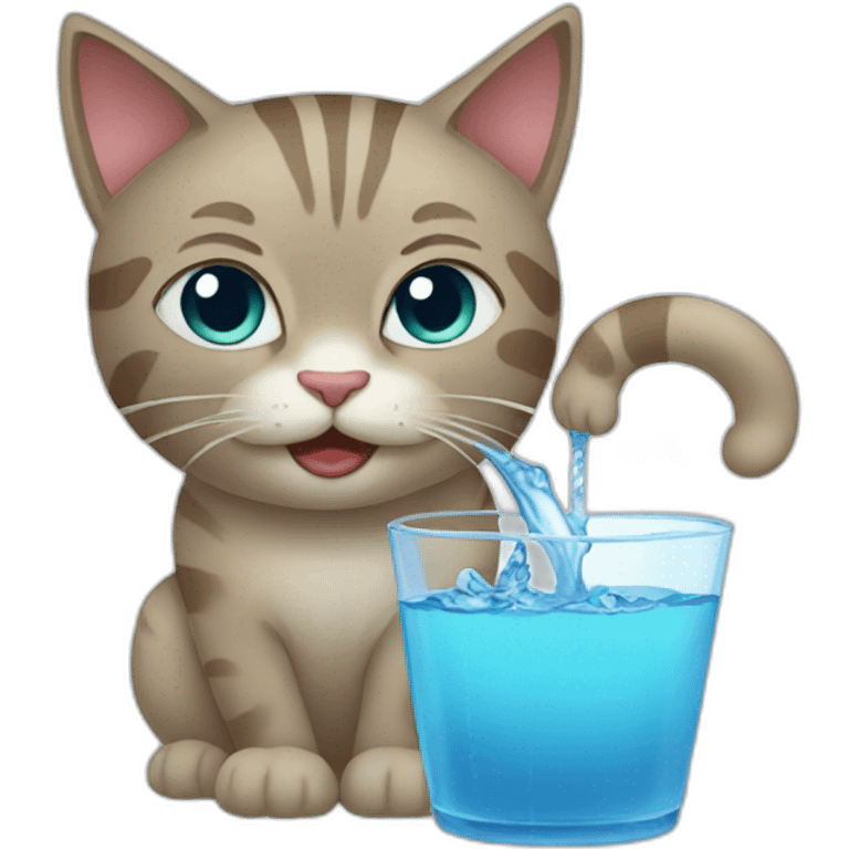 cat eat water emoji