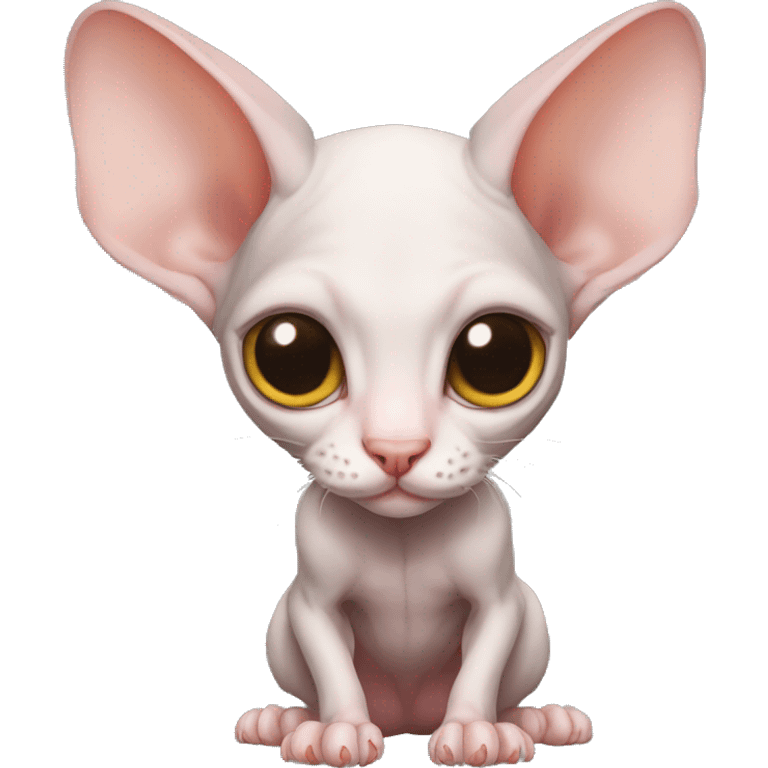 Cute Sphynx-Rat-Mouse-Hybrid full body emoji