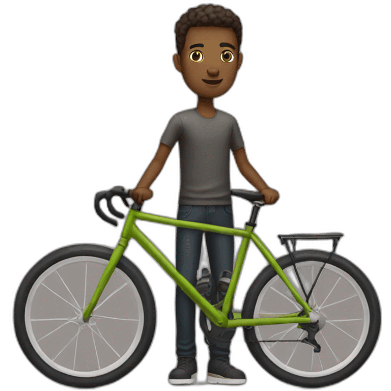 man with oversized bike emoji