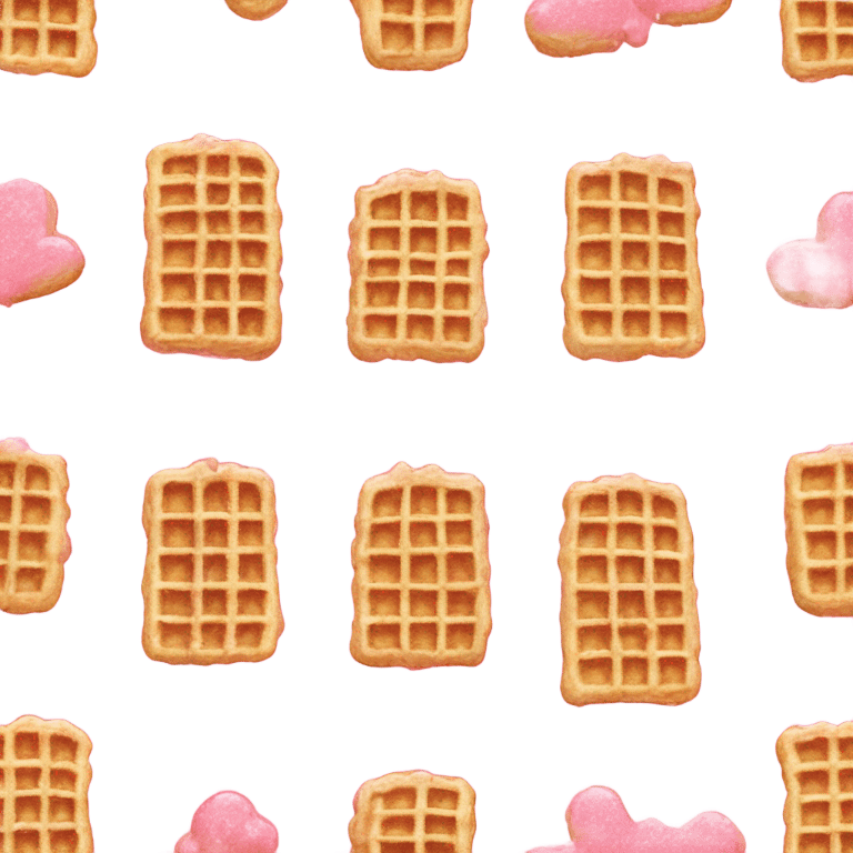 Waffle  pink glitter on it ￼ emoji