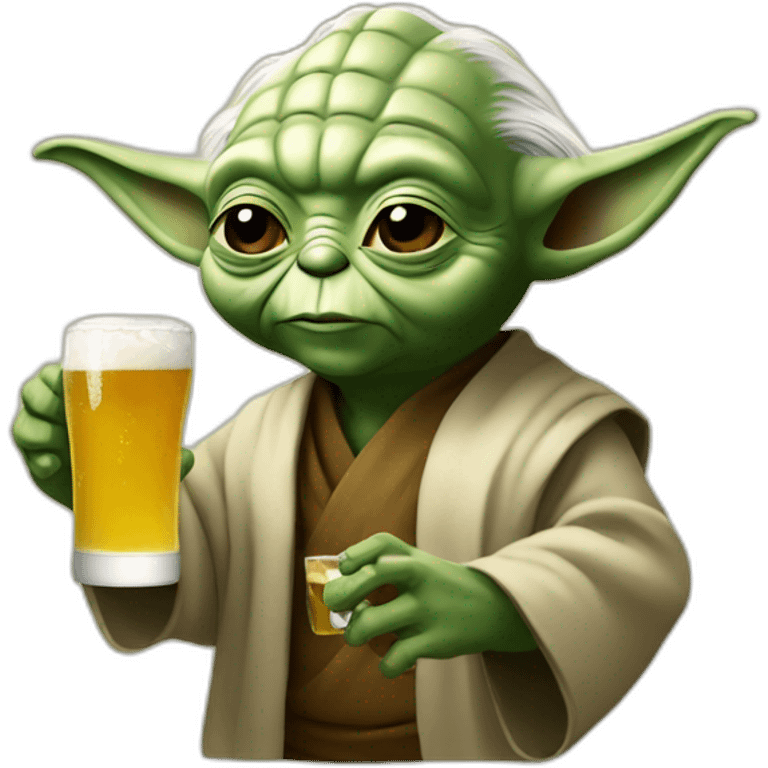 Yoda drink a beer emoji