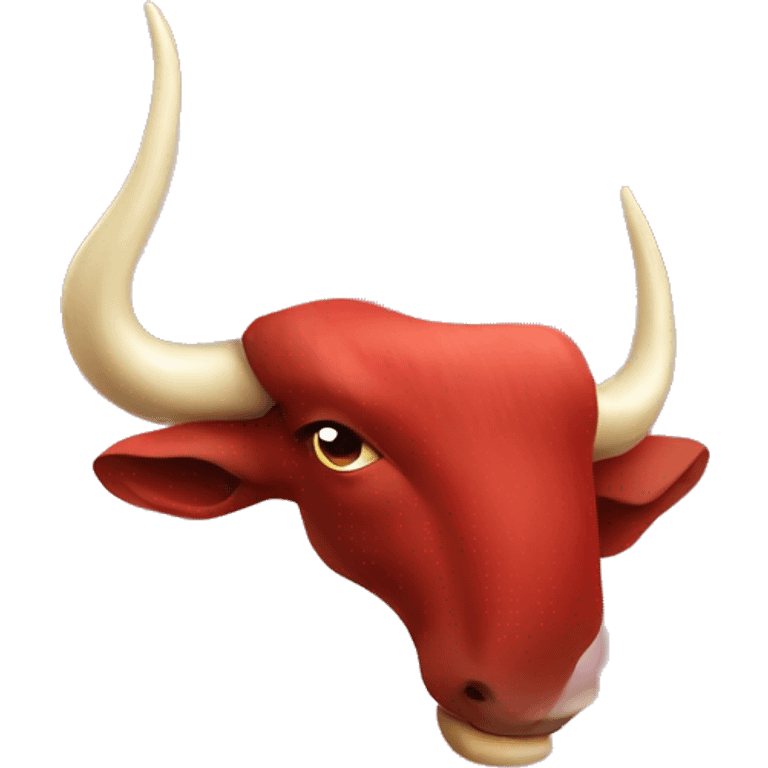 Red horn of bull emoji