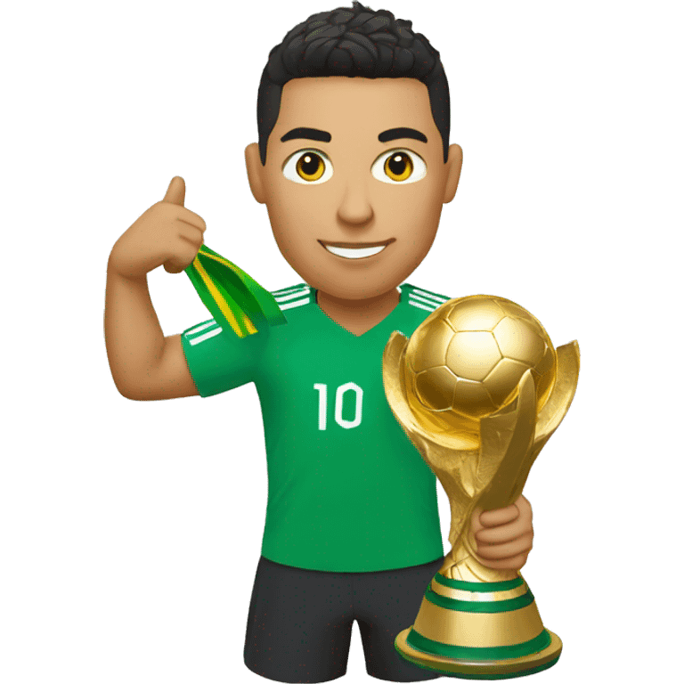 Ronaldo holding World cup Trophy emoji