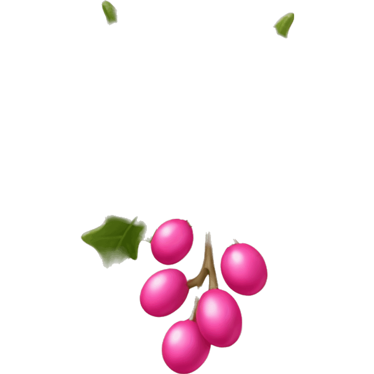 Realistic isolated christmas mistletoe with pink berries. emoji