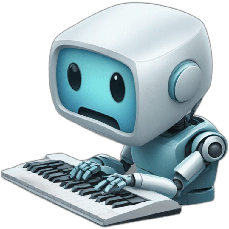 robot crying at keyboard emoji