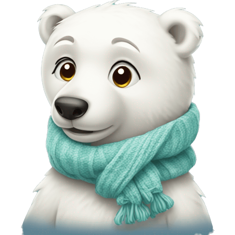 cute polar bear with scarf emoji