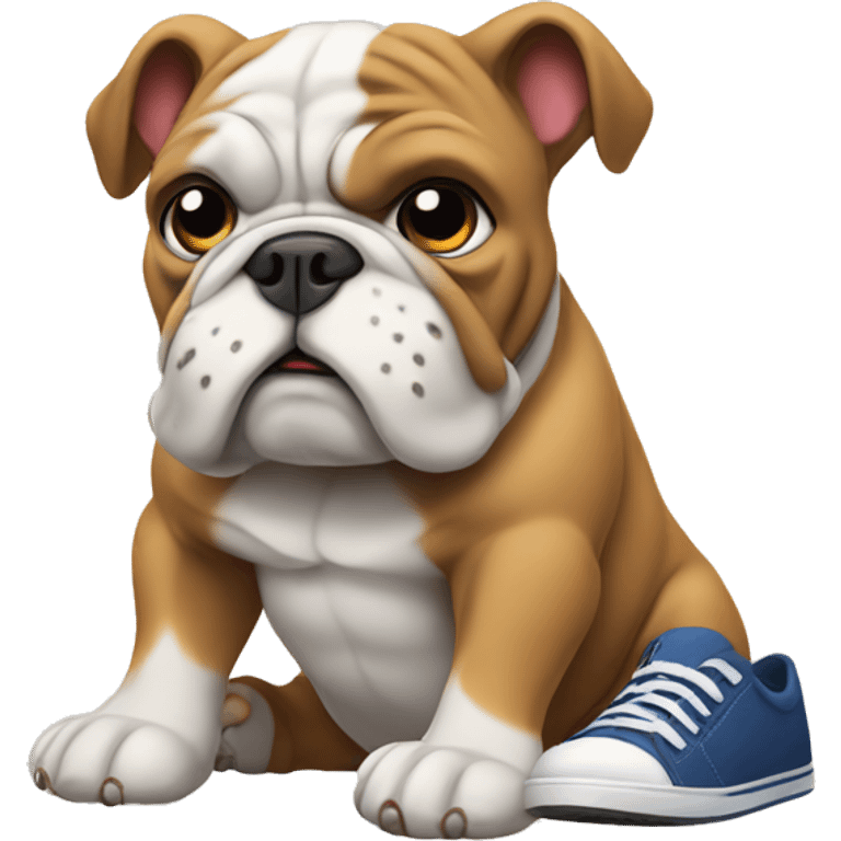 bulldog with shoes on  emoji