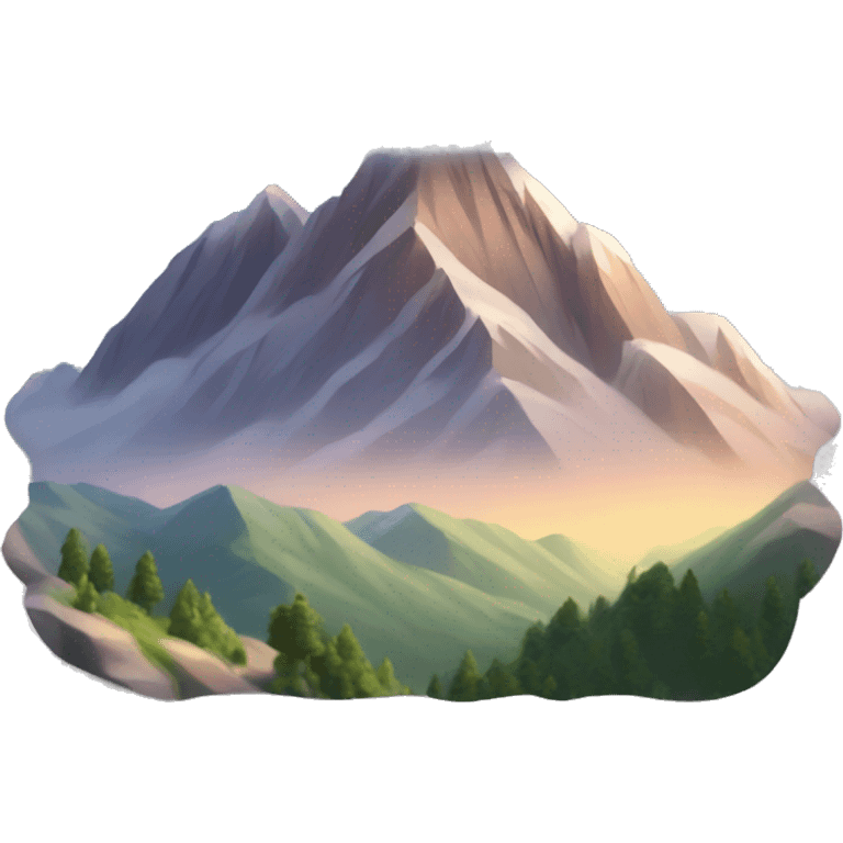 Mountains and a Beautiful sky emoji