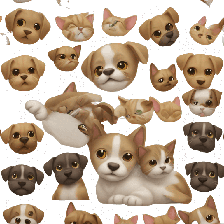 Gato e cachorro juntos emoji