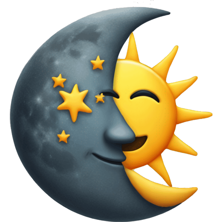 Sun on moon emoji