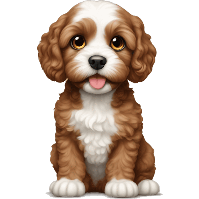 a brown cavapoo puppy emoji