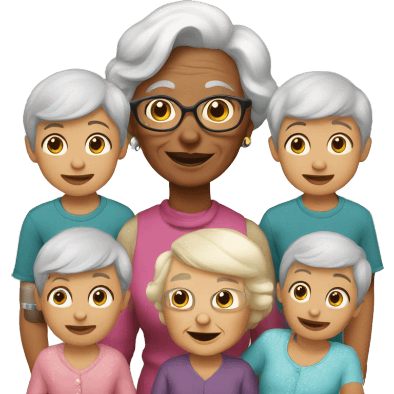 Grandma with grandkids emoji