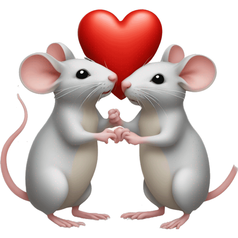 two mice and heart  emoji