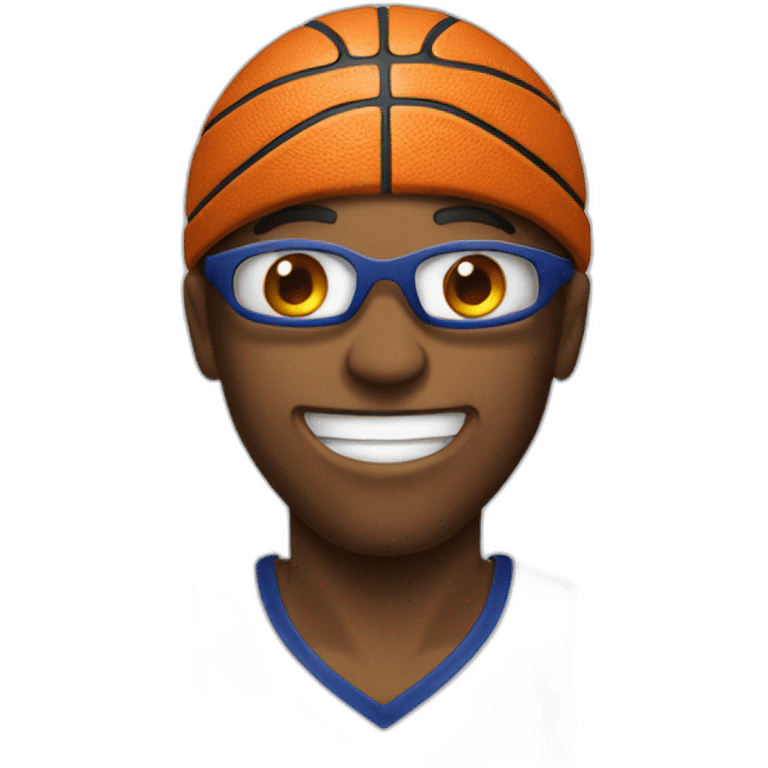 basketball with smille emoji