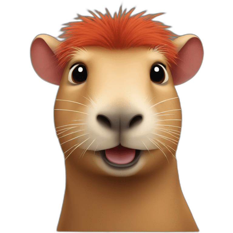 capybara with red hair emoji